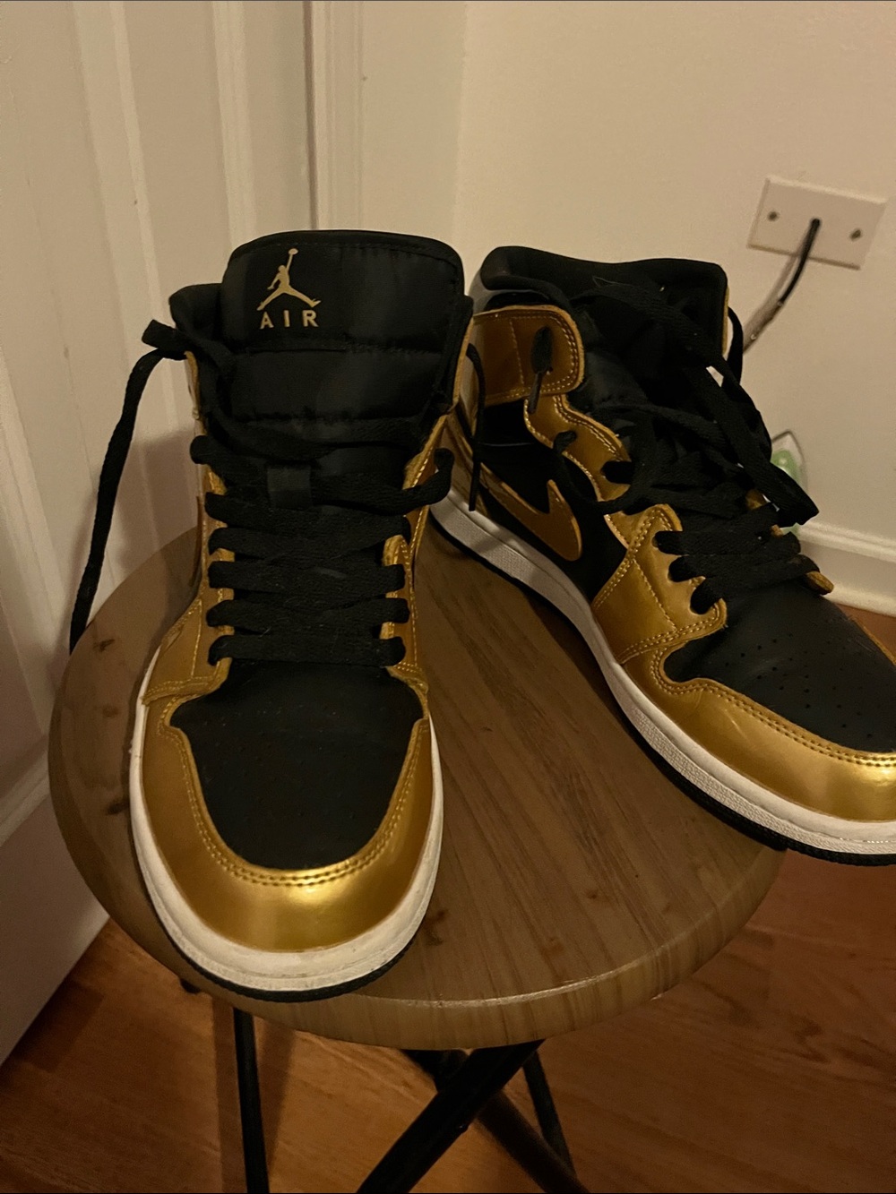 Jordan Men’s High-Top Sneakers — Black & Gold